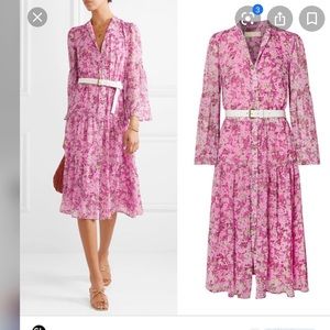 michael kors floral chiffon tiered dress